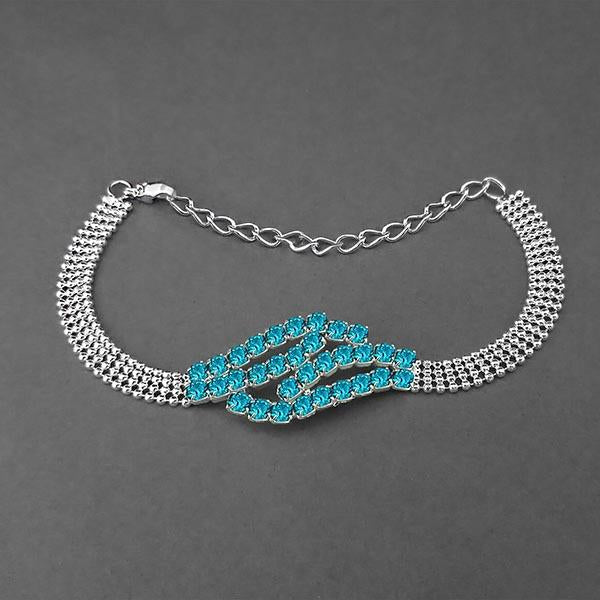 Urthn Silver Plated Blue Austrian Stone Bracelet - 1401711