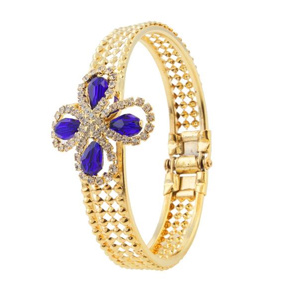 Urthn Blue Stone Gold Plated Kada