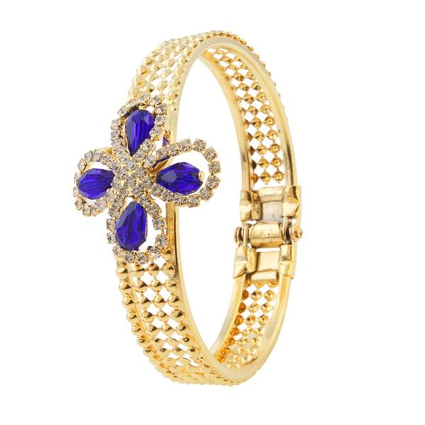 Urthn Blue Stone Gold Plated Kada