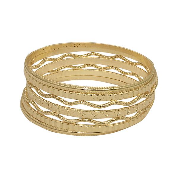 Kriaa Gold Plated Bangle Set - 1401905C_2.6