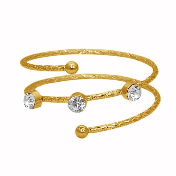 Urthn White Austrian Stone Gold Plated Kada - 1402001B