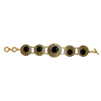 Beadside Black Beads Gold Plated Bracelet - 1402012B