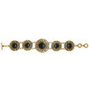 Beadside Black Beads Gold Plated Bracelet - 1402013A