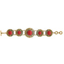 Beadside Red Beads Gold Plated Bracelet - 1402013B