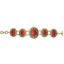 Beadside Red Beads Gold Plated Bracelet - 1402014B