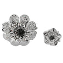 Urthn Rhodium Plated Black Pearl Floral Openable Kada With Ring - 1402123C