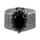 Urthn Oxidised Black Turquoise Texture Stone Magnetic Bracelet - 1402401C