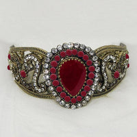 Urthn Antique Gold Plated Maroon Austrian Stone Kada - 1402502D