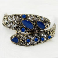 Urthn Antique Gold Plated Blue Austrian Stone Kada - 1402503C