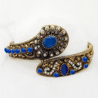 Urthn Antique Gold Plated Blue Austrian Stone Kada - 1402505C