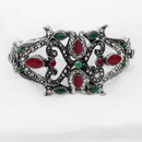 Urthn Maroon Stone Rhodium Plated Kada - 1402506A