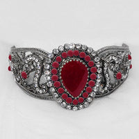 Urthn Red Stone Rhodium Plated Kada - 1402509D