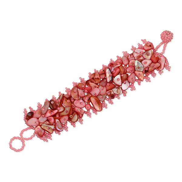 Urthn Zinc Alloy Pink Beads Bracelet - 1402701B