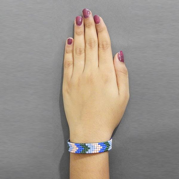 Urthn Multicolor Stone Silver Plated Bracelet - 1403007A