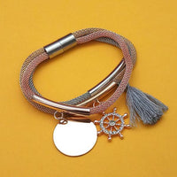 Urthn Three Tone Plated Fashion Magnetic Thread Bracelet - 1403550D