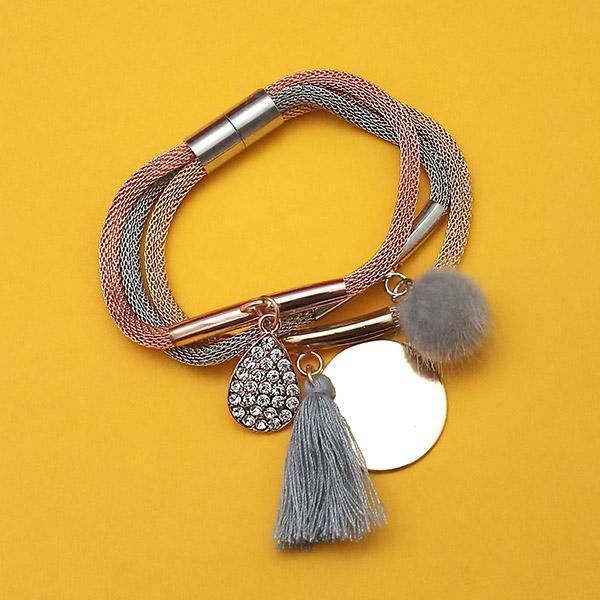 Urthn Three Tone Plated Fashion Magnetic Thread Bracelet - 1403551A