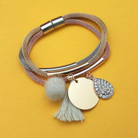 Urthn Three Tone Plated Fashion Magnetic Thread Bracelet - 1403551C