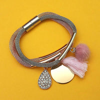 Urthn Three Tone Plated Fashion Magnetic Thread Bracelet - 1403551D