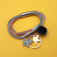 Urthn Three Tone Plated Fashion Magnetic Thread Bracelet - 1403552A