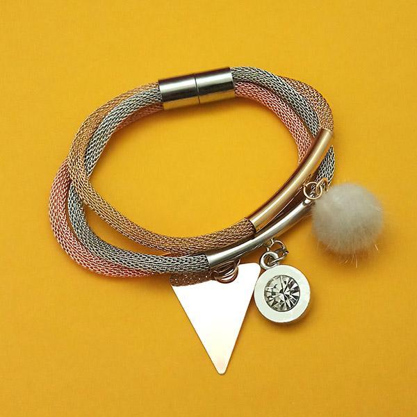 Urthn Three Tone Plated Fashion Magnetic Bracelet - 1403553B