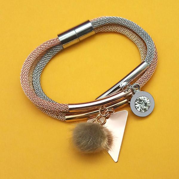 Urthn Three Tone Plated Fashion Magnetic Bracelet - 1403553D