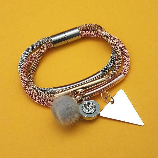 Urthn Three Tone Plated Fashion Magnetic Bracelet - 1403553F