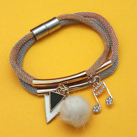 Urthn Three Tone Plated Fashion Magnetic Bracelet - 1403554B