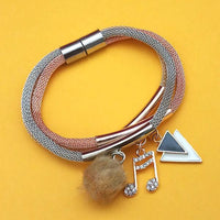 Urthn Three Tone Plated Fashion Magnetic Bracelet - 1403554C