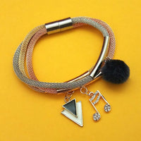 Urthn Three Tone Plated Fashion Magnetic Bracelet - 1403554F