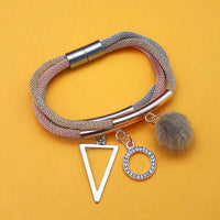 Urthn Three Tone Plated Fashion Magnetic Bracelet - 1403555B