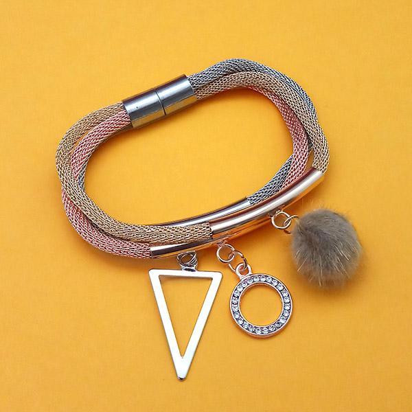 Urthn Three Tone Plated Fashion Magnetic Bracelet - 1403555B