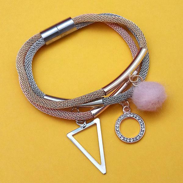 Urthn Three Tone Plated Fashion Magnetic Bracelet - 1403555E