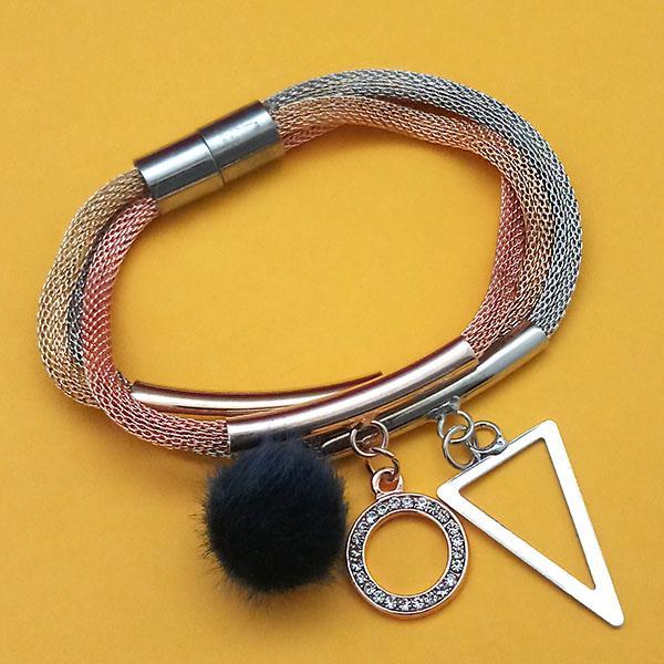 Urthn Three Tone Plated Fashion Magnetic Bracelet - 1403555F