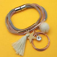Urthn Three Tone Plated Fashion Magnetic Thread Bracelet - 1403556B
