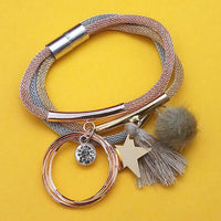 Urthn Three Tone Plated Fashion Magnetic Thread Bracelet - 1403556D