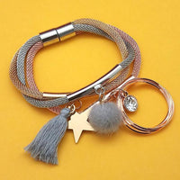 Urthn Three Tone Plated Fashion Magnetic Thread Bracelet - 1403556E