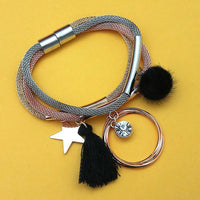Urthn Three Tone Plated Fashion Magnetic Thread Bracelet - 1403556F
