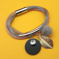 Urthn Three Tone Plated Fashion Magnetic Bracelet - 1403557D