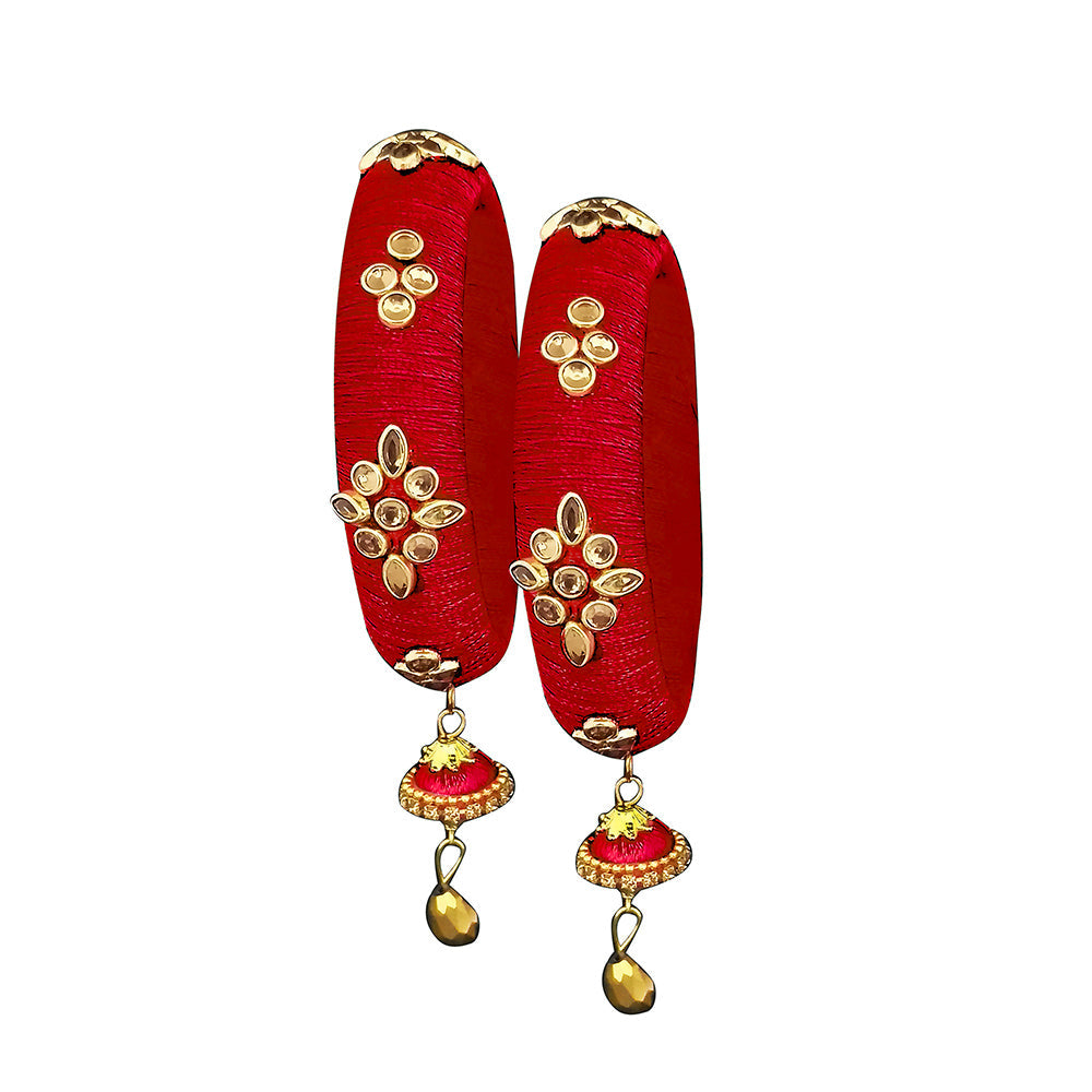 Sejal Green Color Austrian Stone Bangle Set  - 1403724I