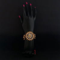 Kriaa Gold Plated Brown Austrian Stone And Kundan Adjustable Bracelet