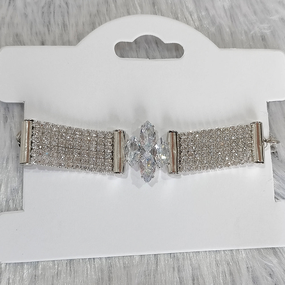 Kriaa Austrian Stone Gold & Silver Plated Bracelet