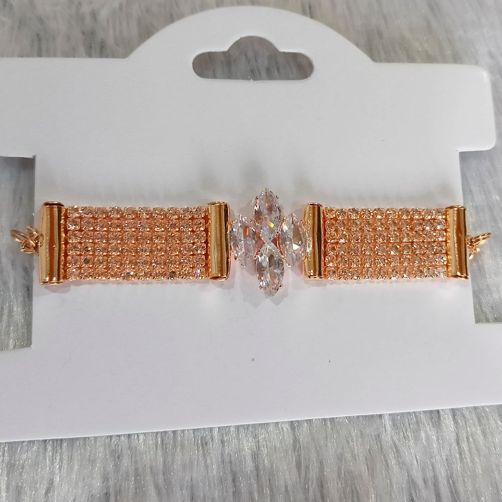 Kriaa Austrian Stone Gold & Silver Plated Bracelet