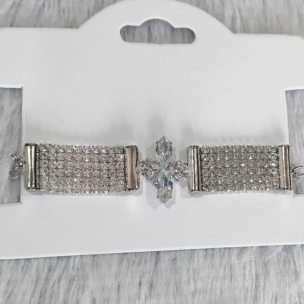 Kriaa Austrian Stone Gold & Silver Plated Bracelet