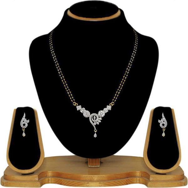 Tip Top Fashions AD Stone Black Beads Mangalsutra Set - 1500620