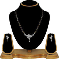 Tip Top Fashions AD Stone Black Beads Mangalsutra Set - 1500623