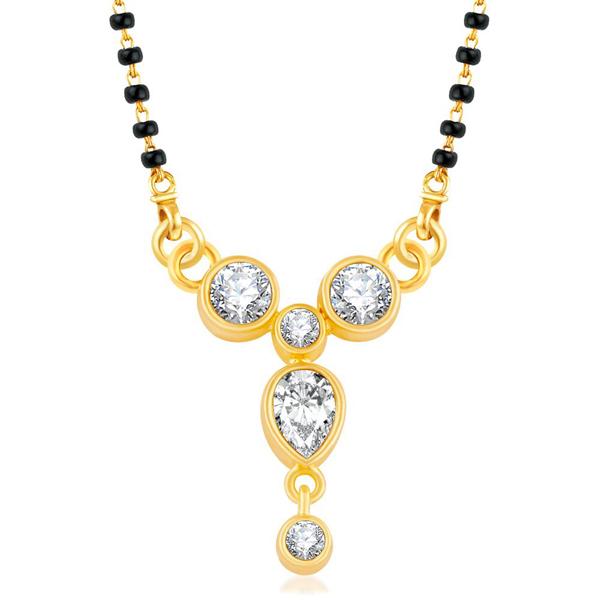 Kriaa American Diamond Gold Plated Mangalsutra - 1500632