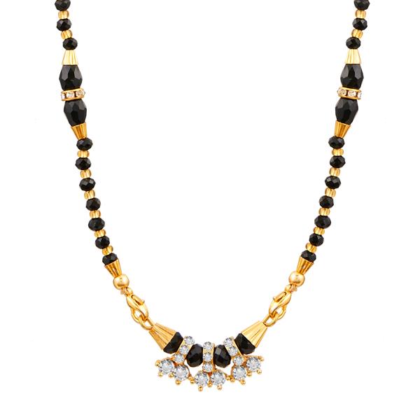 Kriaa Gold Plated White Austrian Mangalsutra - 1500637