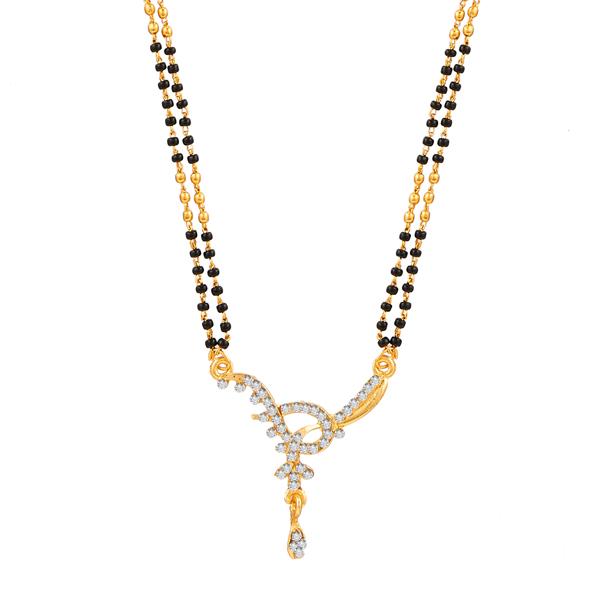 Kriaa Gold Plated White Austrian Mangalsutra - 1500644