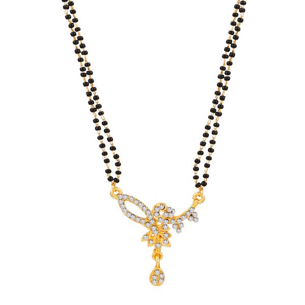 Kriaa Gold Plated White Austrian Mangalsutra - 1500645