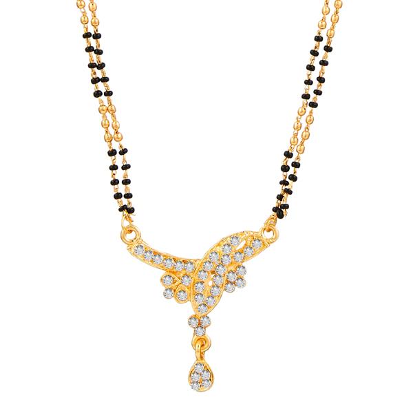 Kriaa Gold Plated White Austrian Mangalsutra - 1500646